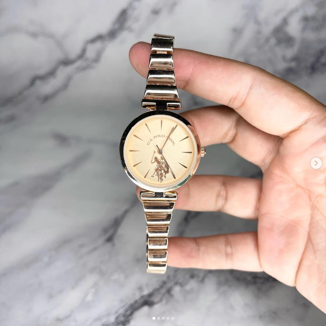 US Polo Assn. USPA Rose Gold Link Watch Women s Fashion Watches