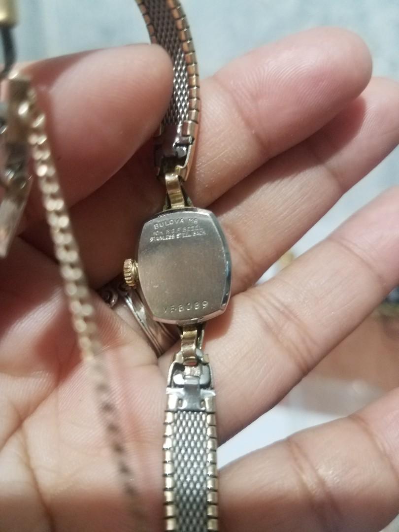 Montre Femme Vintage Bulova 10K Plaqué Or - Mécanique Remontage Manuel - Réf F007312 Avec Bracelet 10K