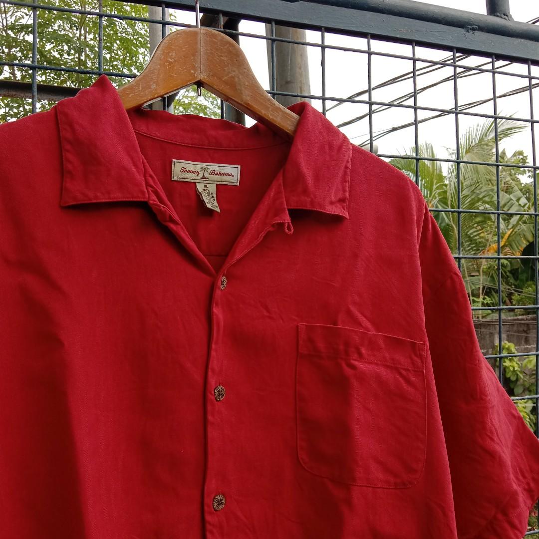 Vintage Tommy Bahama Pirate Poker Silk Polo Men s Fashion Tops