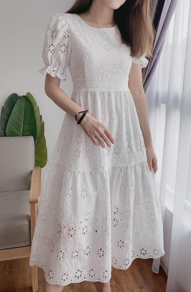 White lace frocks hot sale