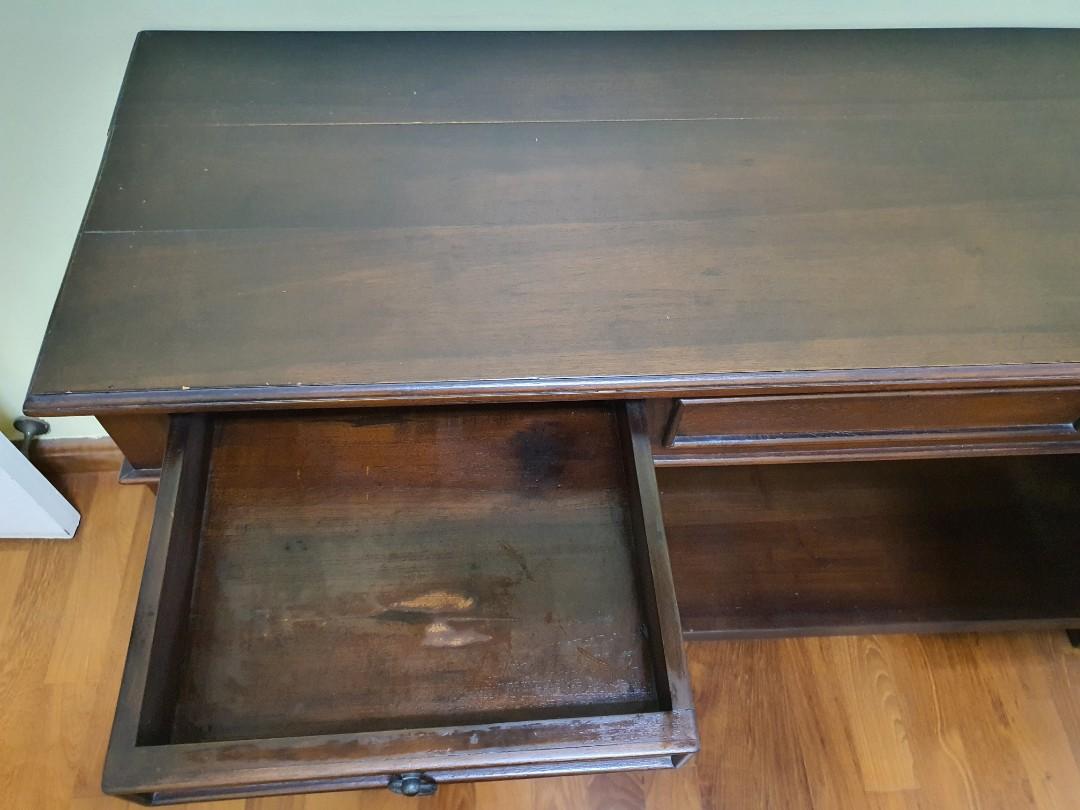 Wooden table with drawers, Furniture & Home Living, Furniture, Shelves