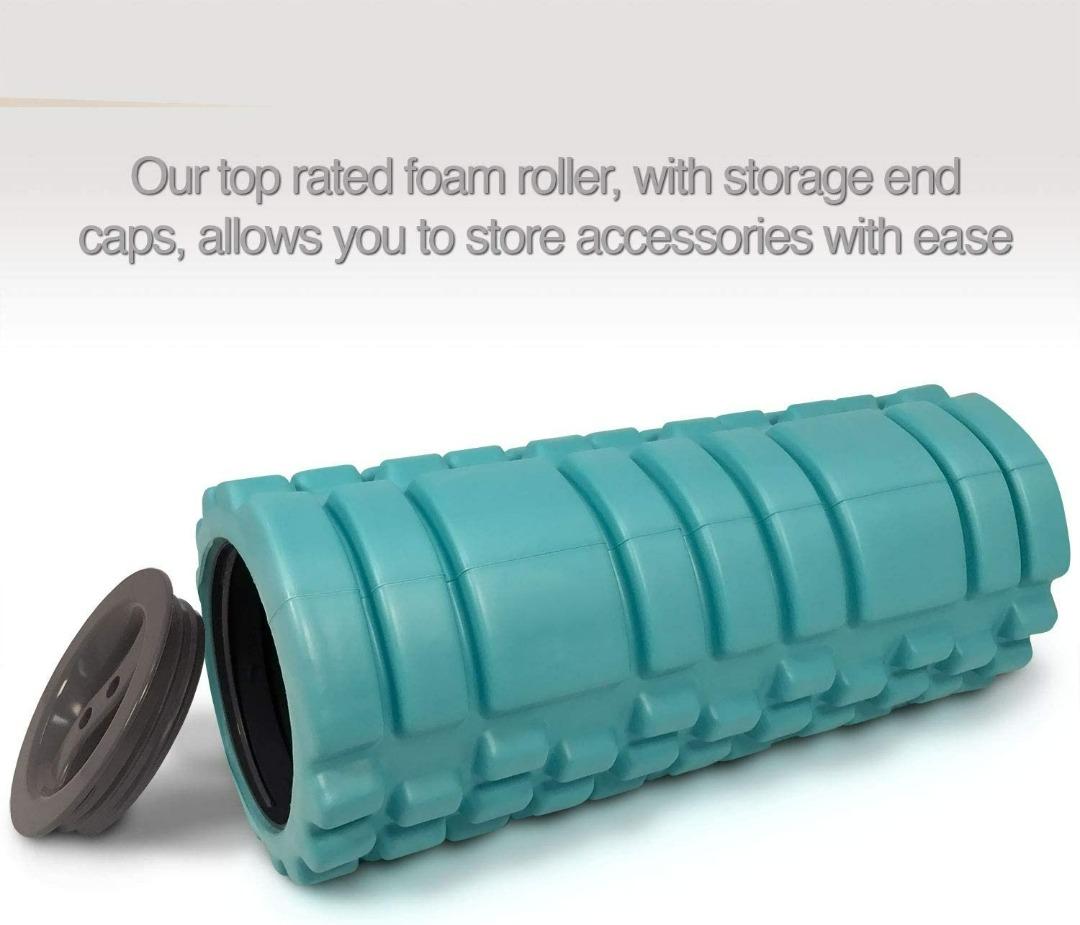 5 in 1 Foam Roller Set Includes Hollow Core Massage Roller with End