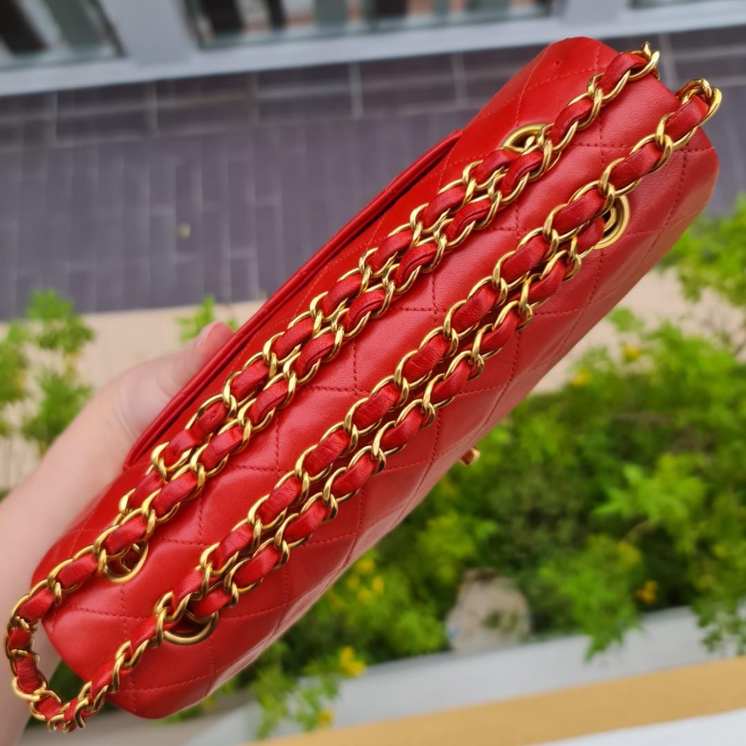 Chanel Satin Croc Reissue 2.55 Flap Bag - Red Shoulder Bags