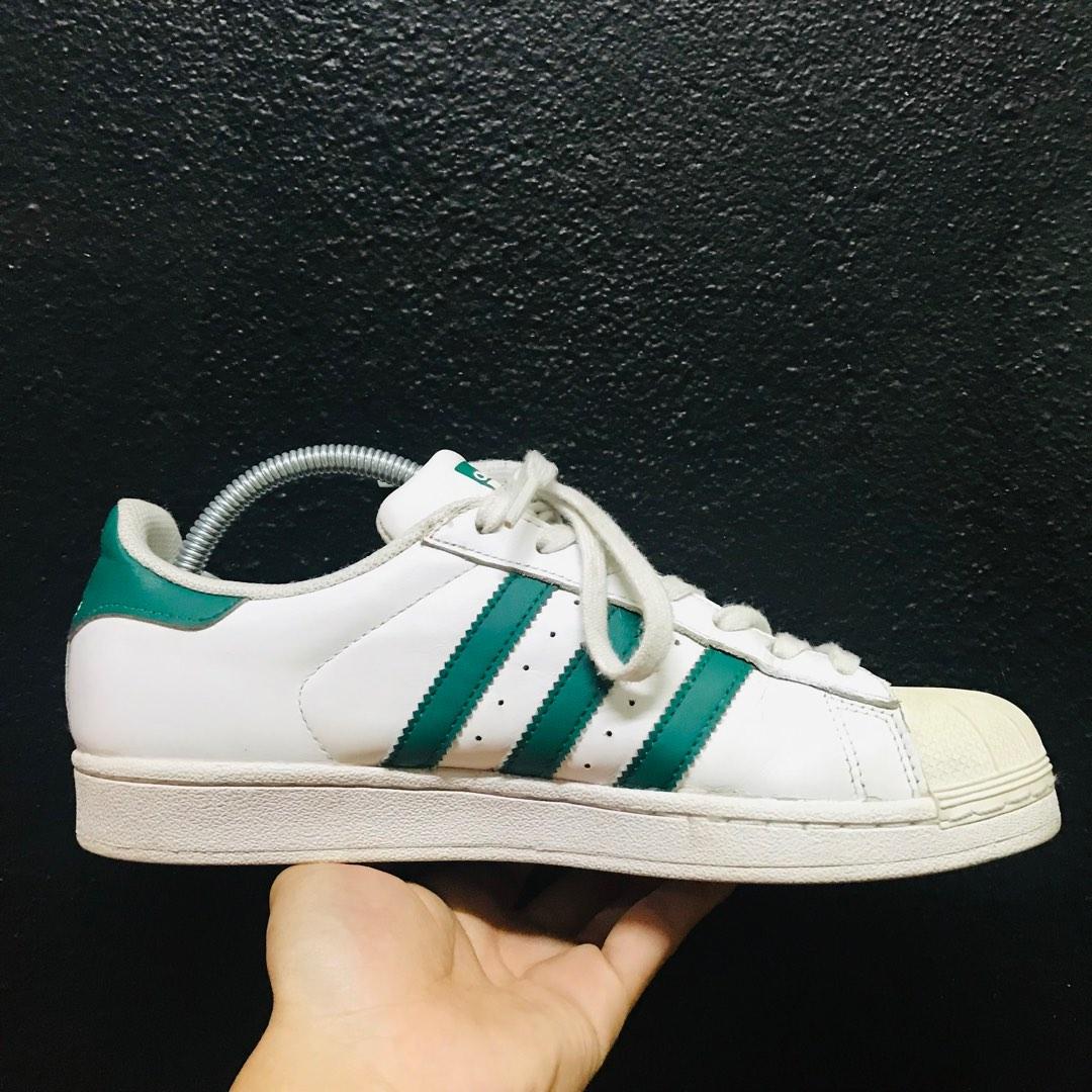 Adidas superstar 2 green top stripes