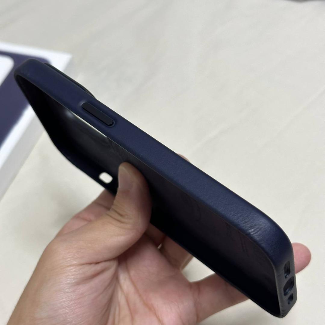 99% iPhone 14 Pro MagSafe 皮革護殼墨水色Leather Case Ink 官方皮套