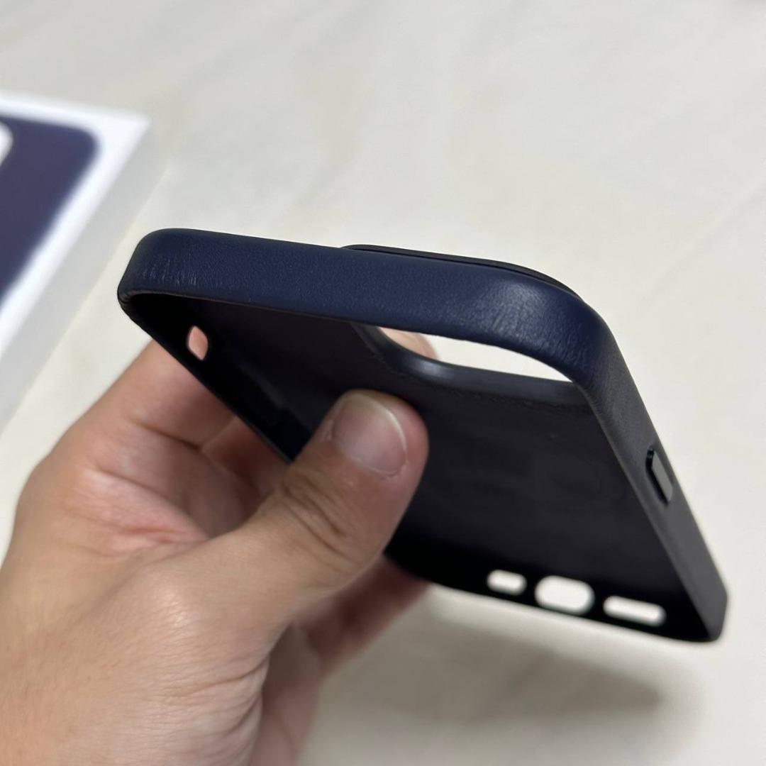 99% iPhone 14 Pro MagSafe 皮革護殼墨水色Leather Case Ink 官方皮套