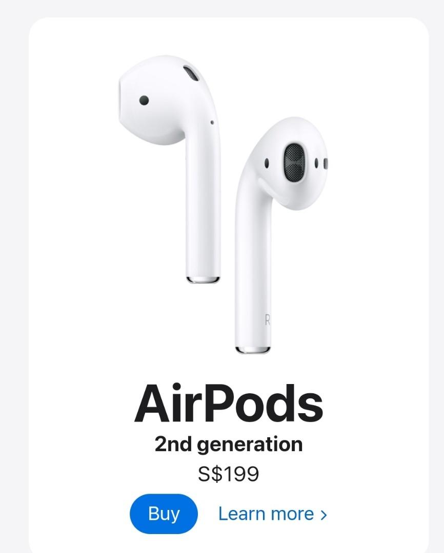 Authentic Apple Airpods (2nd generation), Audio, Headphones & Headsets
