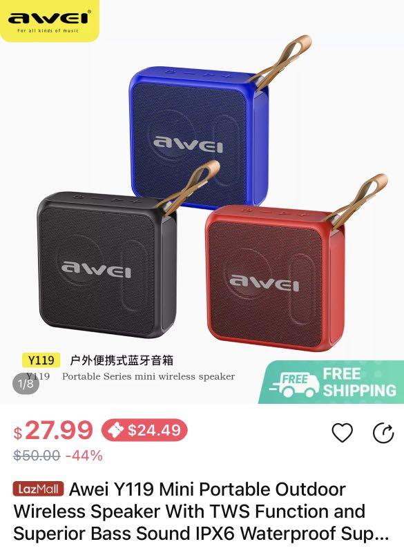 Awei Portable Waterproof Wireless Speaker415007623244032005