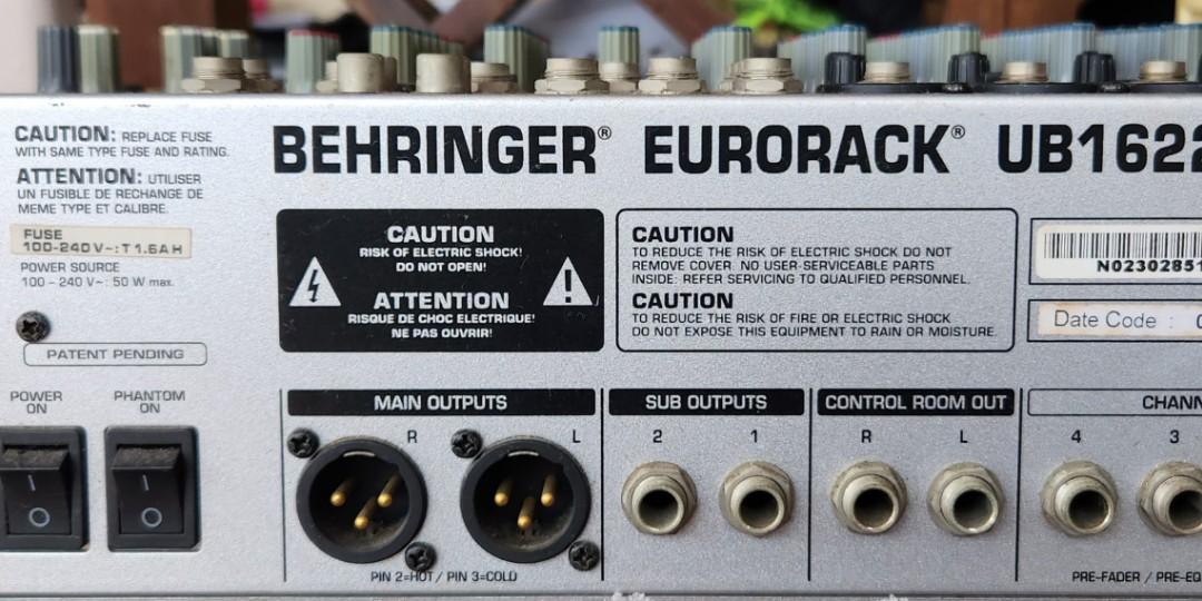 Behringer Eurorack UB1622FX-Pro, Hobbies & Toys, Music & Media, Music ...
