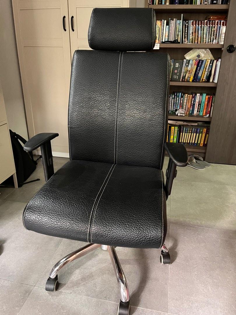 Big size office chair PU leather, Furniture & Home Living, Furniture