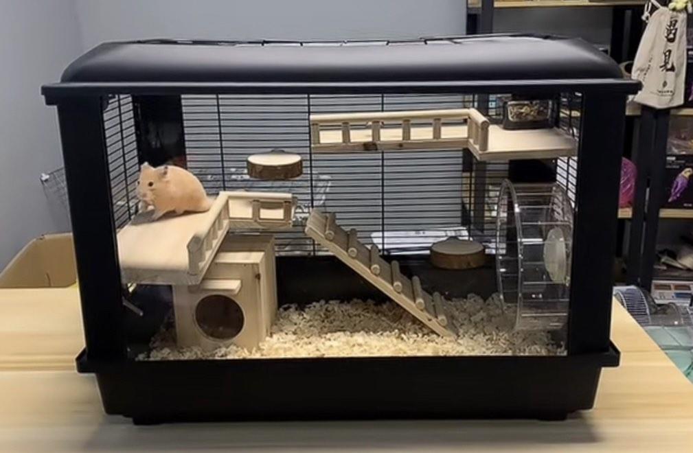 Black Arcade Hamster Clear Acrylic Cage Enclosure Pet Supplies
