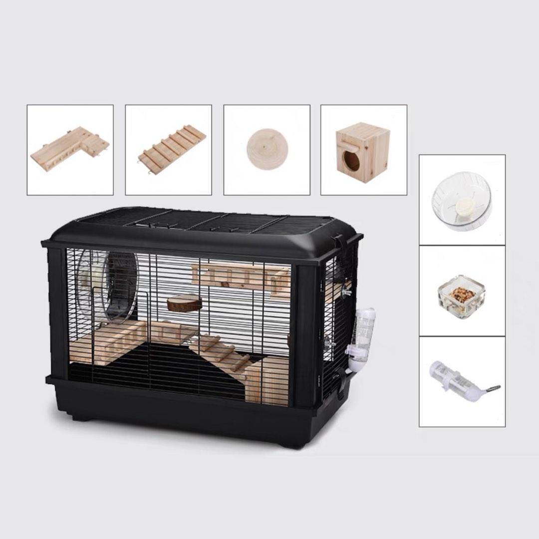 black-arcade-hamster-clear-acrylic-cage-enclosure-pet-supplies-homes