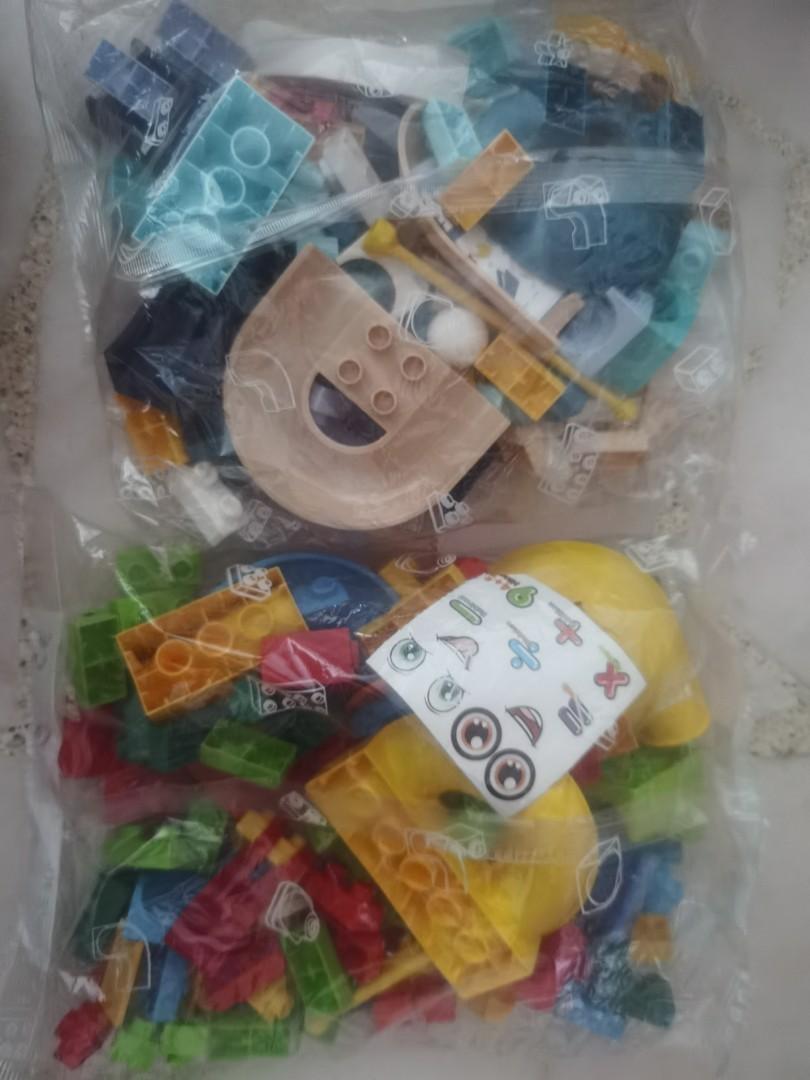Bricks blocks (Category: Lego & Building Sets) located in Singapore. Submitted by toys4kids (Listing ID 1185523397, Image 1). Description: Plastic packaging Price for 2 packets $10 self collect at my place 750487 Courier top up $5..