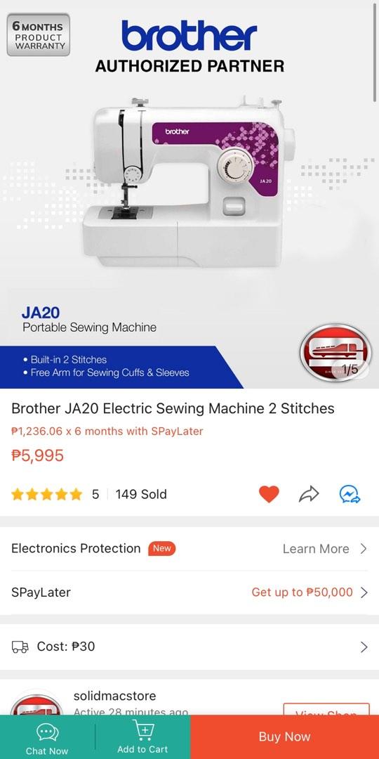 Brother JA20 Sewing Machine w/ thread and accessories bundle, TV & Home