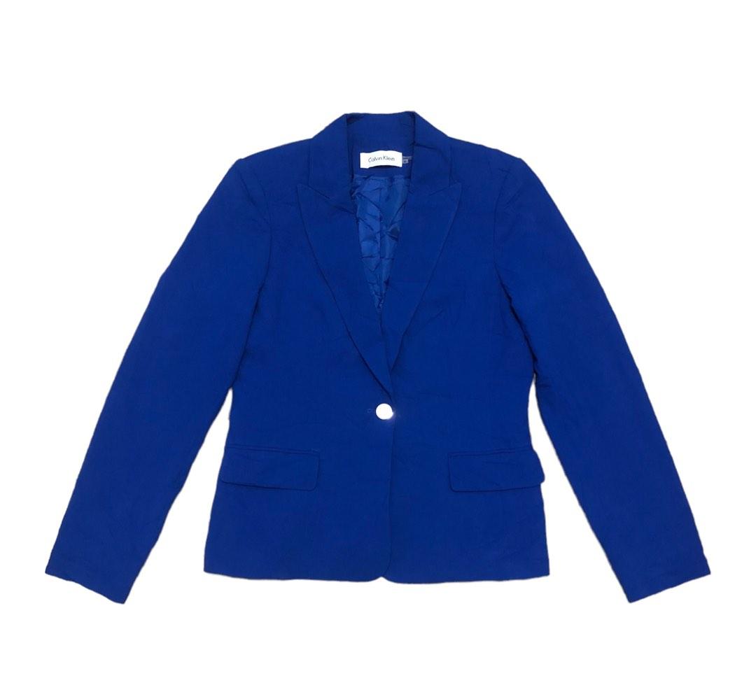 Calvin klein blue blazer womens sale