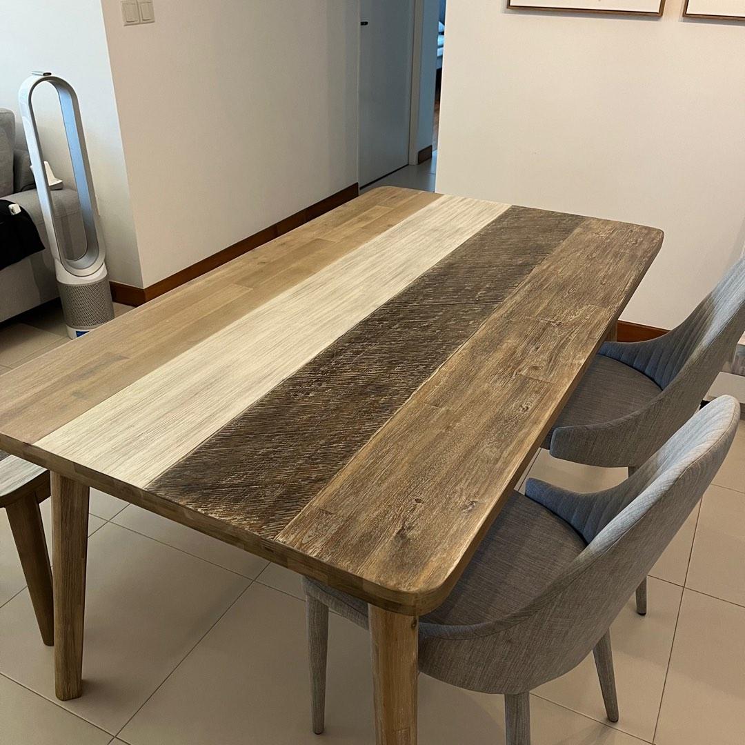 Castlery Gibson Dinning Table Set in includes Chairs & Bench