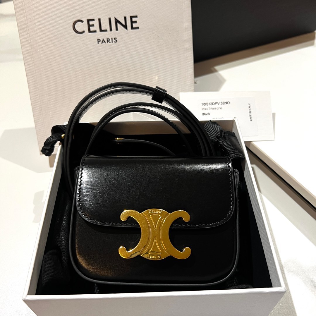 Celine mini claude shiny calfskin, Women's Fashion, Bags & Wallets ...