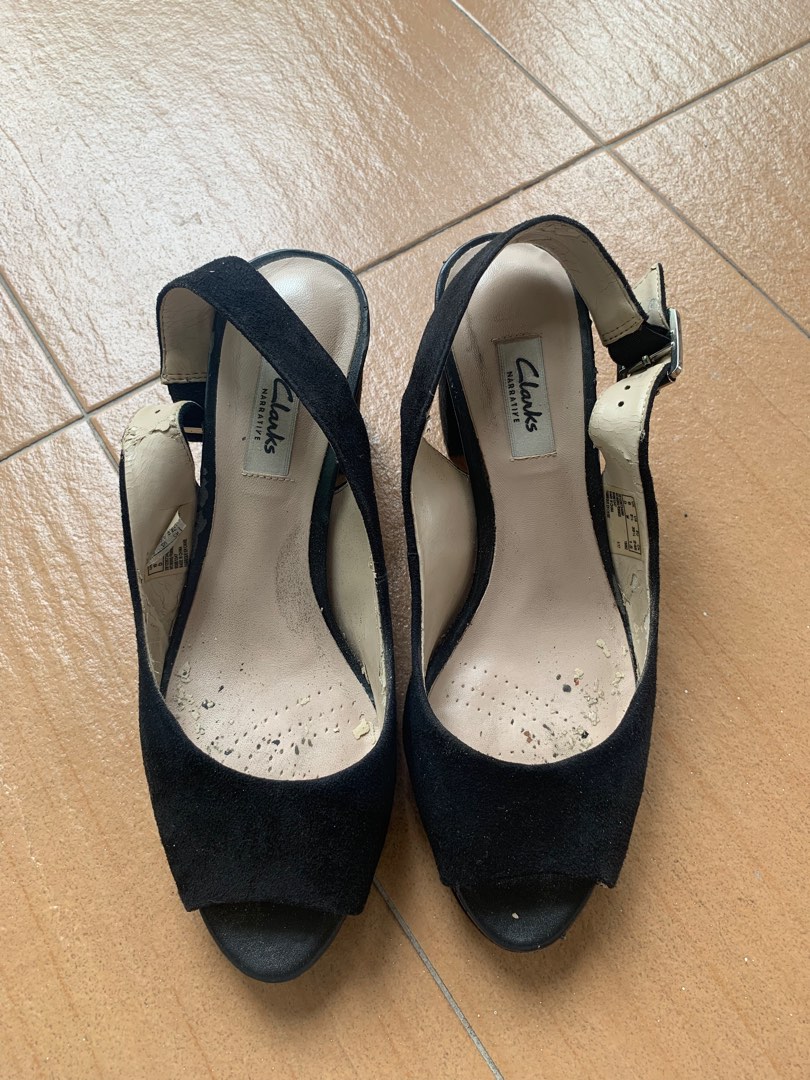 Clarks Kelda Spring Heels Black US 9 8.5