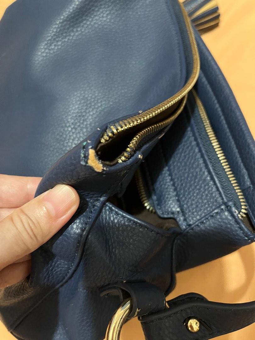 CLN Navy Blue Cross body Bag, Women's Fashion, Bags & Wallets, Cross