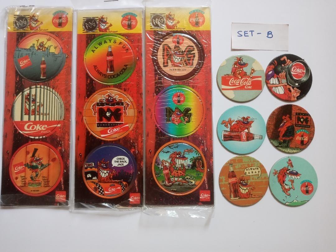 Coca Cola Coke POGS Set B (9+6) pcs (Category: Vintage Collectibles) located in Naga. Submitted by simple.deals. (Listing ID 1185676755, Image 1). Description: Condition: 9 pcs MINT Brand New with 6 pcs USED Description: All are authentic vintage Coke products of the Coca Cola POGS series from the 90’s This set contains 9 pcs MINT Brand New plus 6 pcs USED. Giving you a total of 15 of the 24 unique designs in the complete series. What you see is 