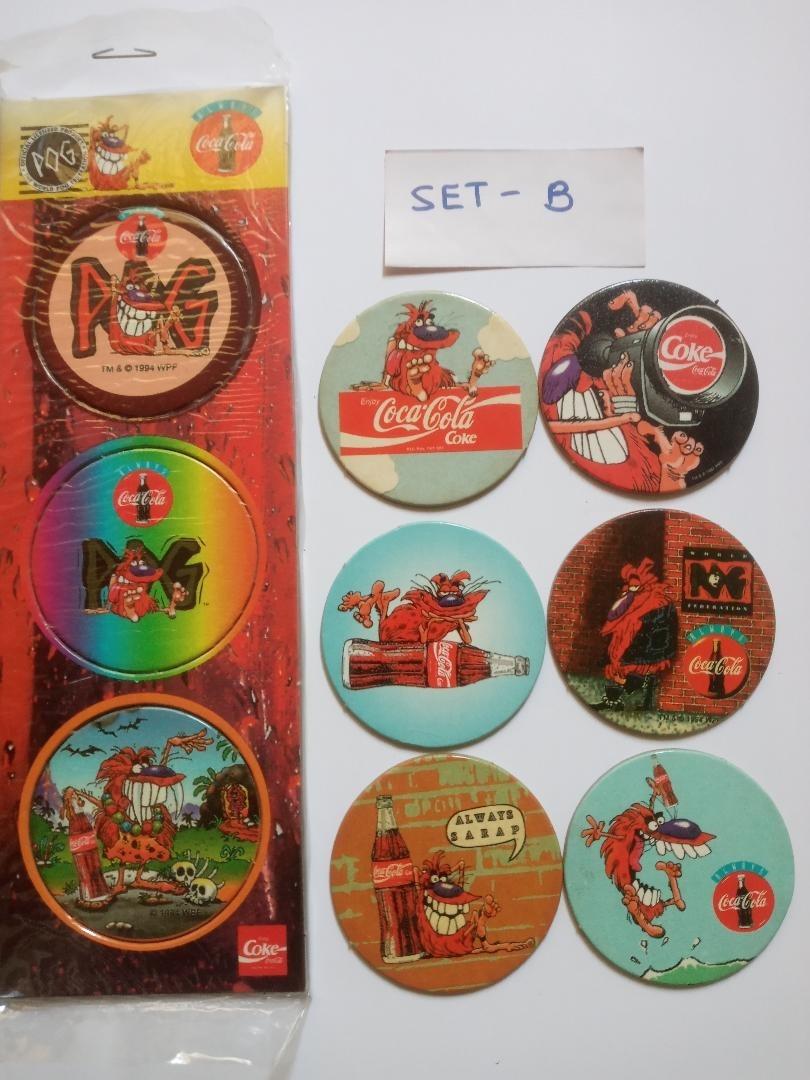 Coca Cola Coke POGS Set B (9+6) pcs (Category: Vintage Collectibles) located in Naga. Submitted by simple.deals. (Listing ID 1185676755, Image 3). Description: Condition: 9 pcs MINT Brand New with 6 pcs USED Description: All are authentic vintage Coke products of the Coca Cola POGS series from the 90’s This set contains 9 pcs MINT Brand New plus 6 pcs USED. Giving you a total of 15 of the 24 unique designs in the complete series. What you see is 