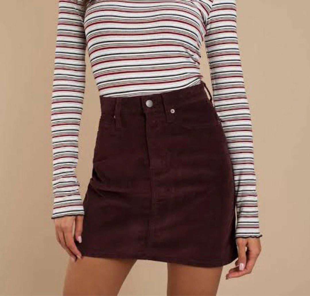 Maroon corduroy mini skirt online