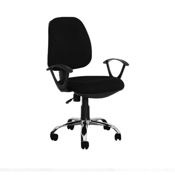 DECORA Office Chair Fabric Midback with Armrest Steel Base SLX737
