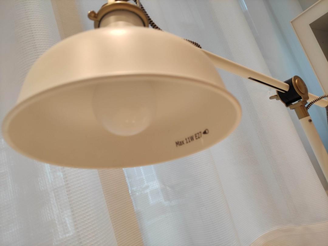 Desk lamp Ikea ranarp white, Furniture & Home Living, Lighting & Fans