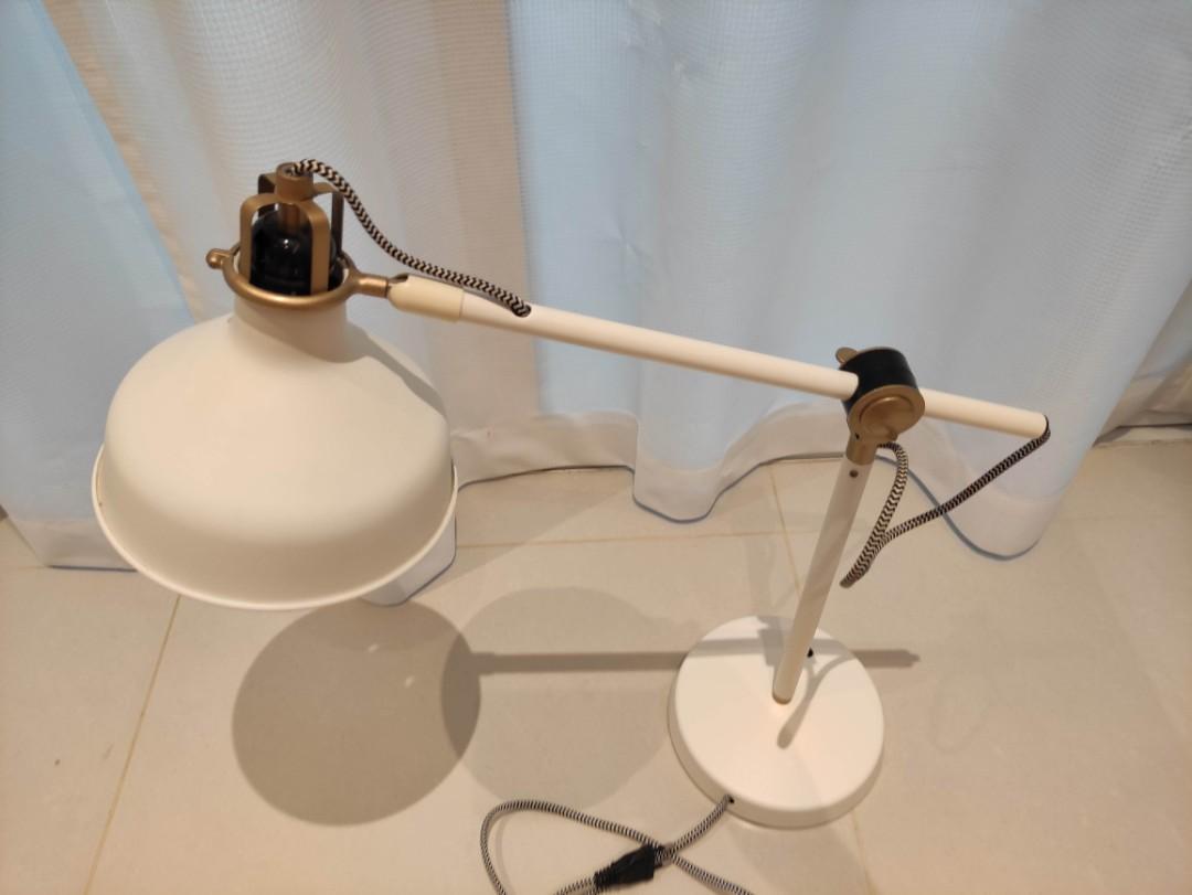 Desk lamp Ikea ranarp white, Furniture & Home Living, Lighting & Fans