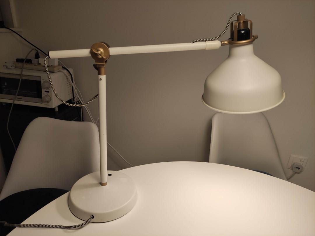 Desk lamp Ikea ranarp white, Furniture & Home Living, Lighting & Fans