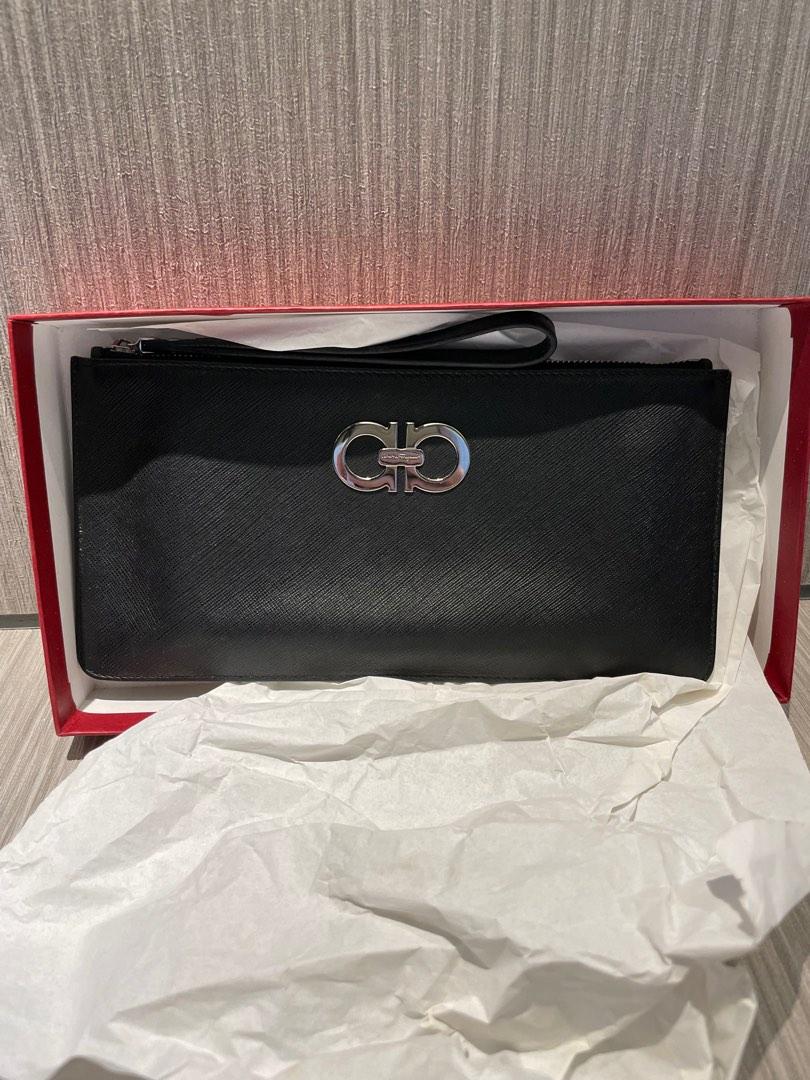 Ferragamo Clutche Black, Women's Fashion, Bags & Wallets, Clutches on