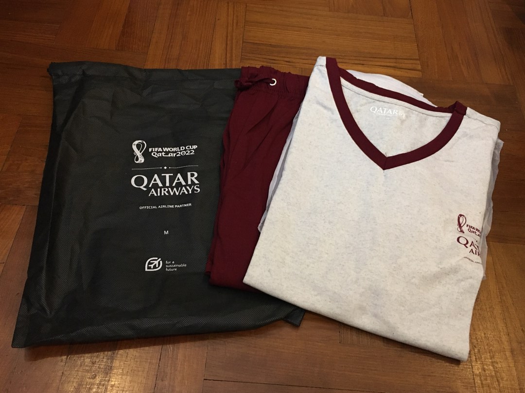 FIFA World Cup 2022 Pyjamas Set by Qatar Airways with bedroom Men's Fashion, Tops & Sets, Sleep and Loungewear Carousell