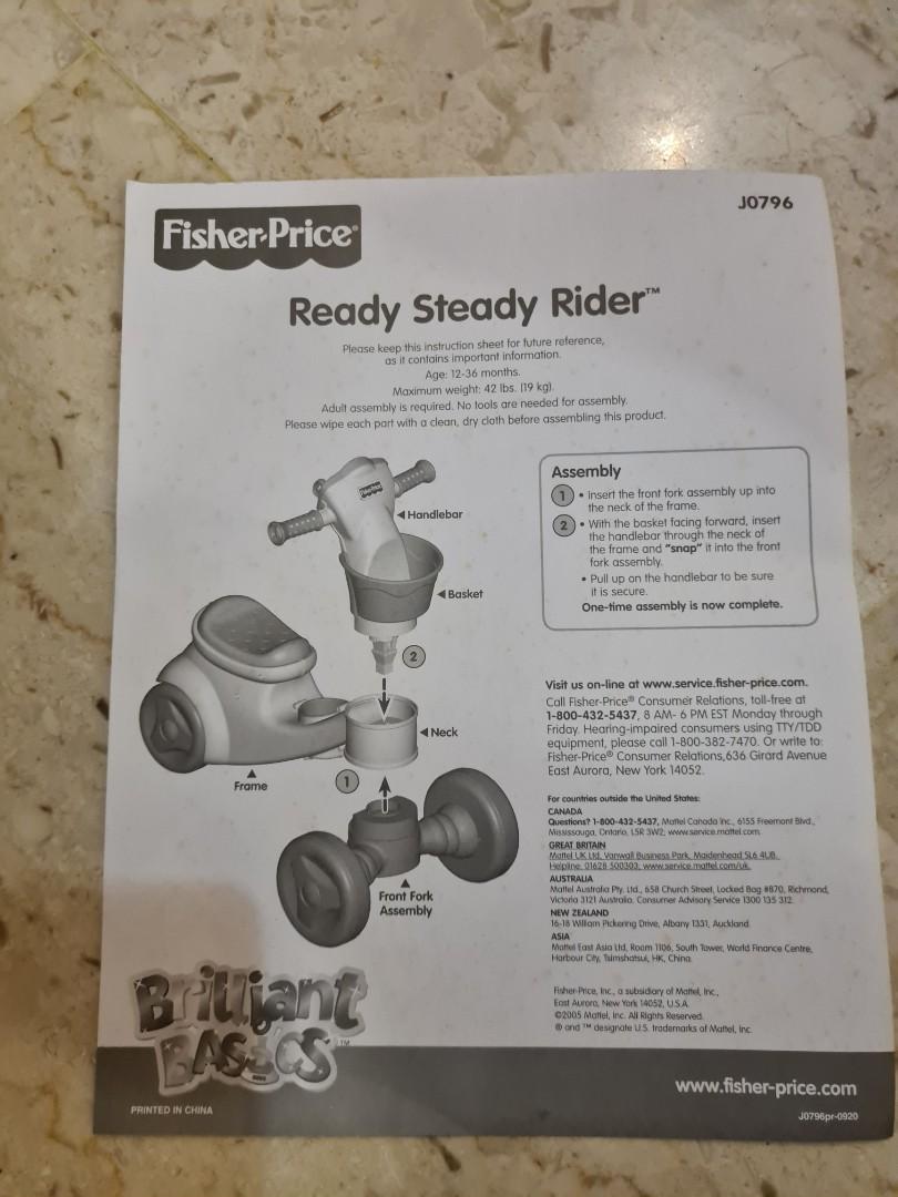 Fisher price ready steady deals ride on