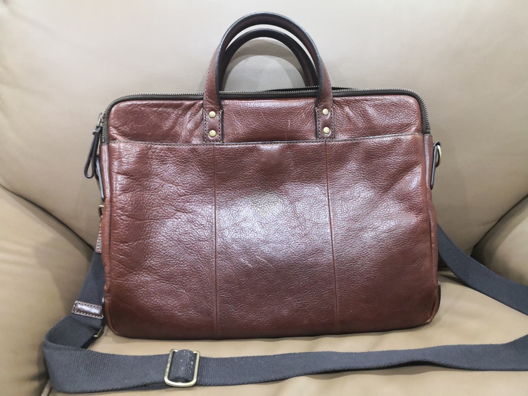 Fossil Men Haskell Brown Messenger Bag