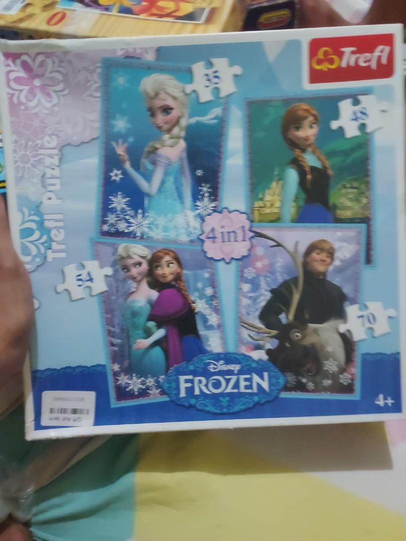 Frozen 4 in 1 puzzle, Hobbies & Toys, Toys & Games on Carousell