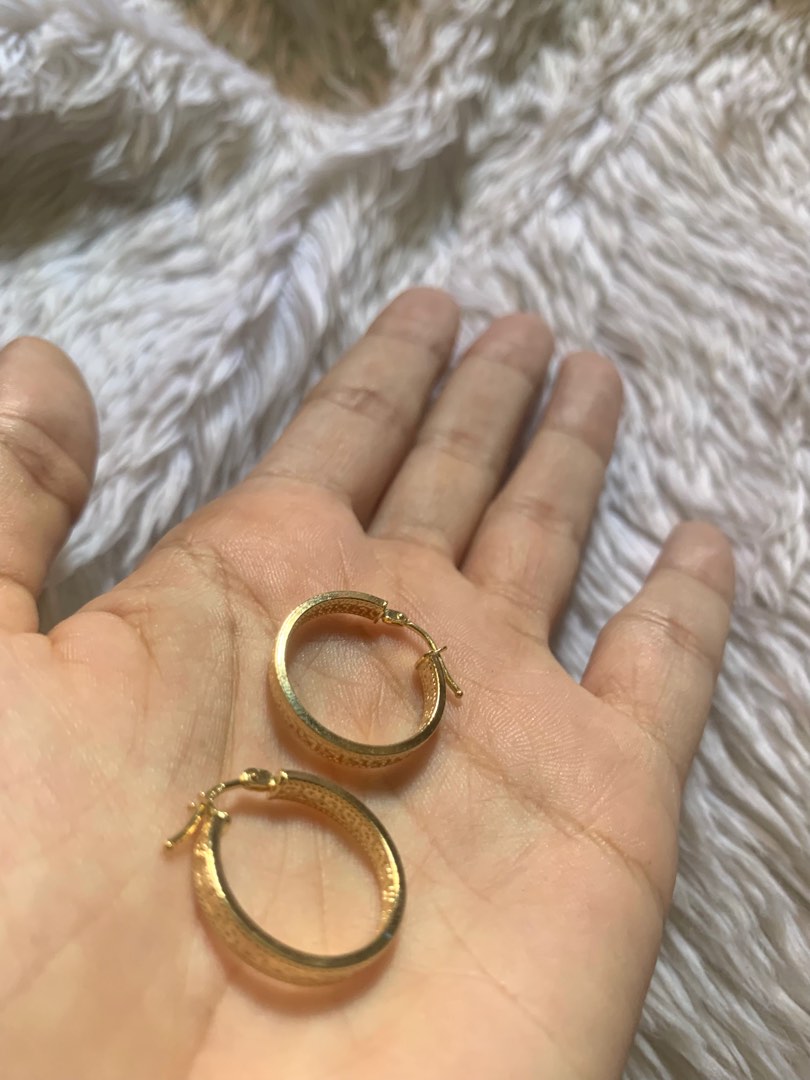 Genuine 18K Saudi Gold Earrings, Women's Fashion, Jewelry & Organizers