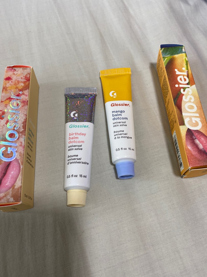 Glossier Lip Balm (Mango & Birthday), Beauty & Personal Care, Face, Face Care on Carousell