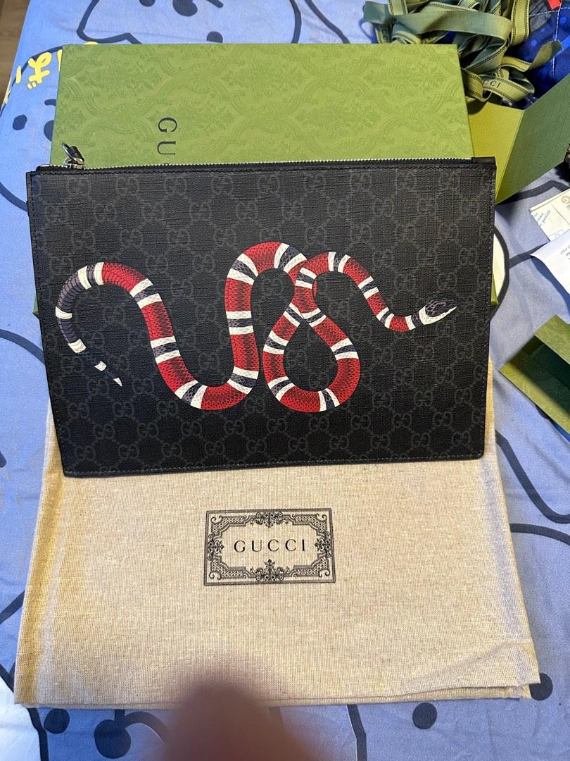 Gucci Bestiary pouch with Kingsnake, Luxury, Bags & Wallets on Carousell