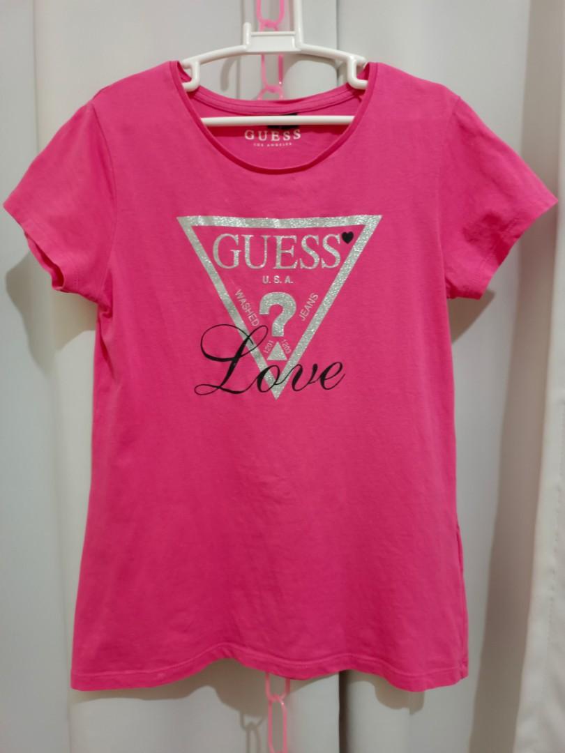 Guess Salmon Pink Shirt Women s Fashion Tops Shirts on Carousell