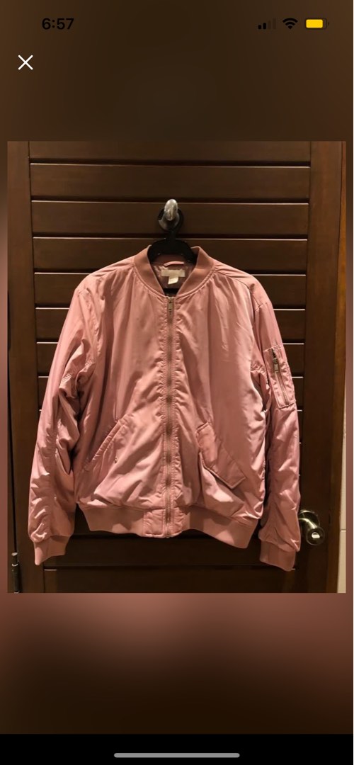 H&m pink hot sale bomber jacket