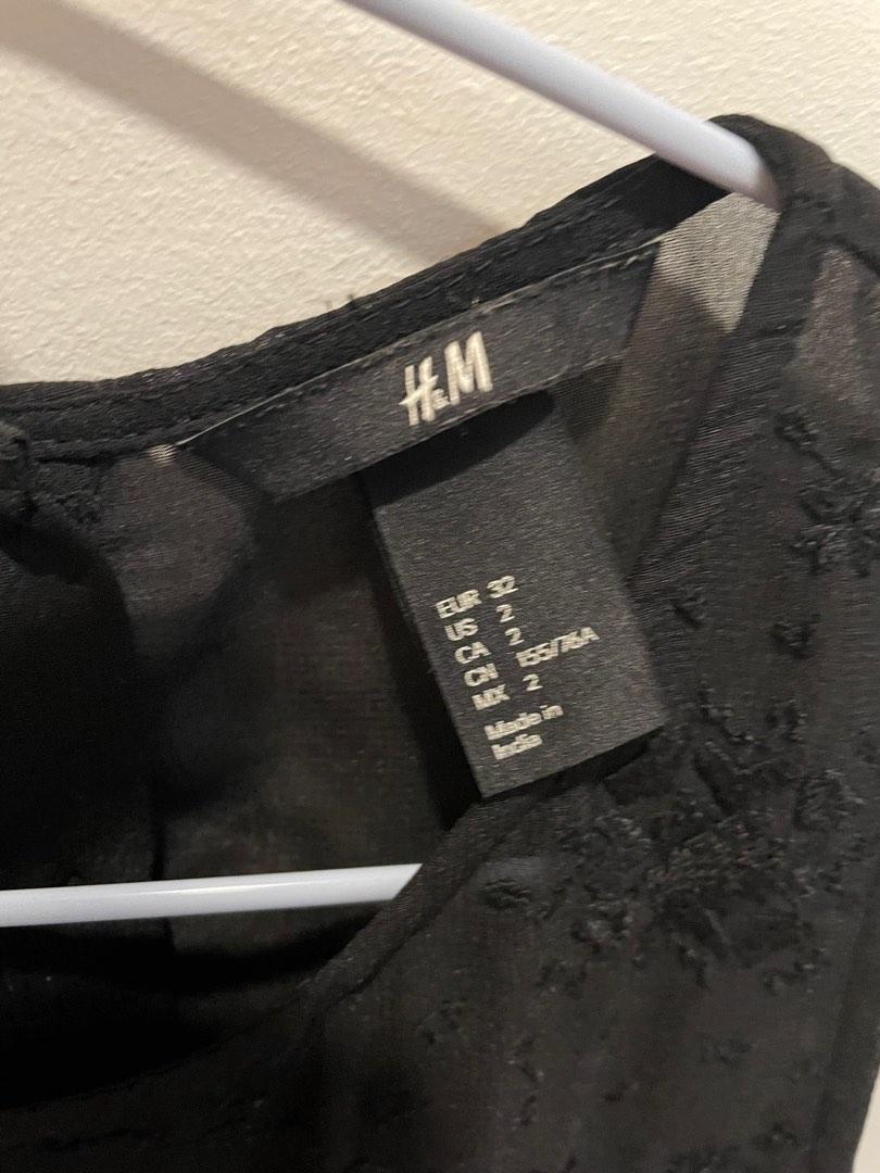 H and m black lace top online