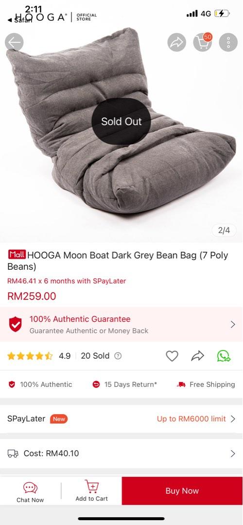 Hooga MoonBoat Bean Bag, Furniture & Home Living, Furniture, Chairs on