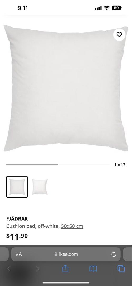 FJÄDRAR Inner cushion, off-white, 20x20 - IKEA