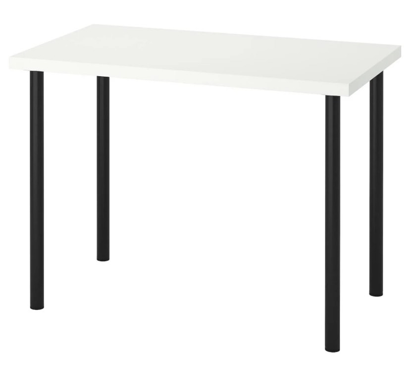 IKEA LINNMON / ADILS Table, white/black, 100x60 cm IKEA Table