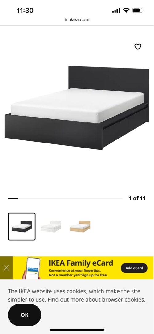 Ikea Bed Frame king size malm, Furniture & Home Living, Furniture, Bed