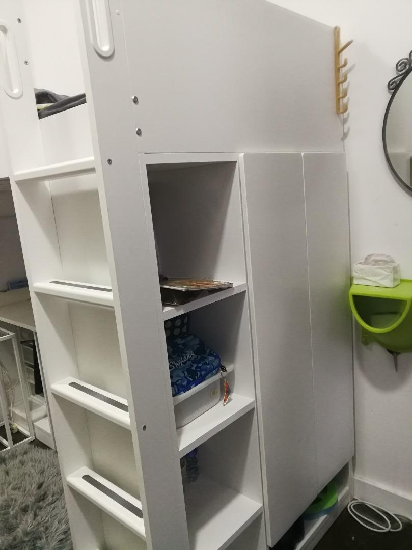 IKEA Children Loft Bed c/w Study Desk and wardrobe, Furniture & Home Living, Furniture, Bed