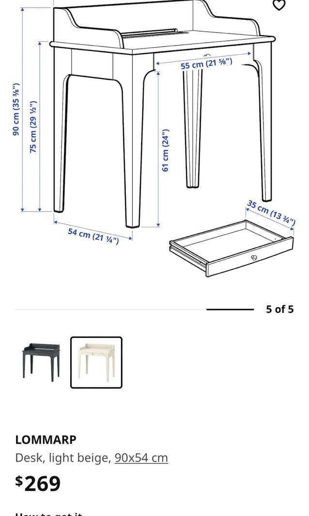 Ikea Lommarp Desk , Furniture & Home Living, Furniture, Tables & Sets