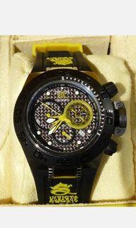 Invicta Mens Rare 10156 Subaqua Noma IV Swiss Quartz Chronograph Black Dial Black Polyurethane Strap Watch