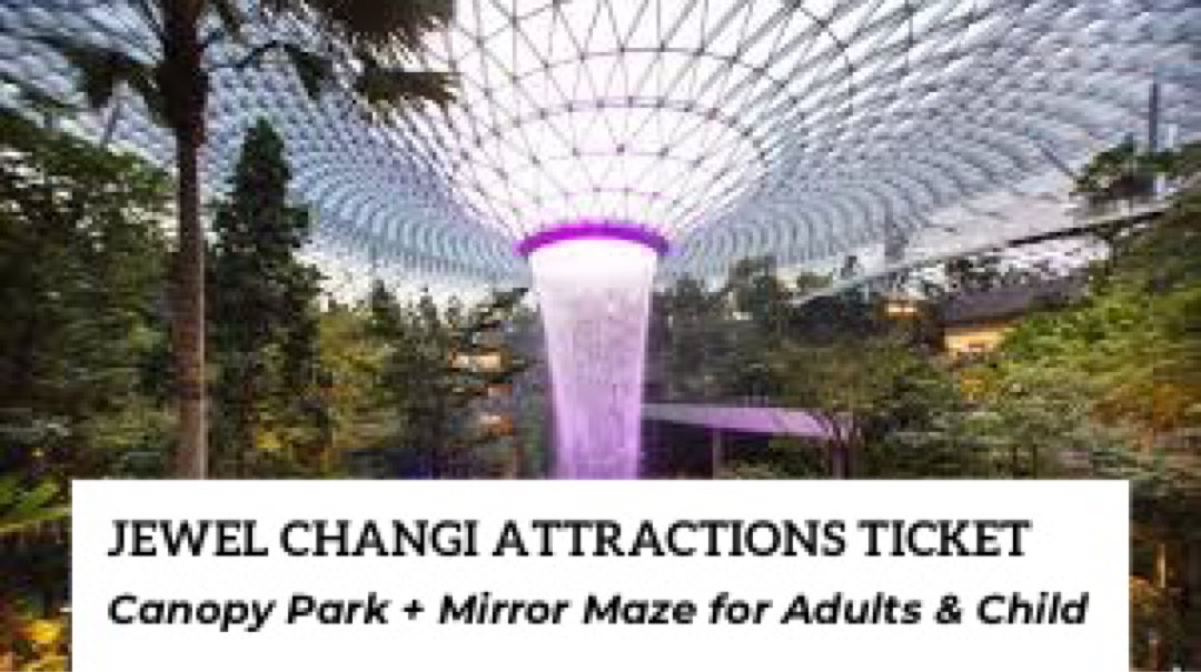 JEWEL CHANGI ATTRACTION TICKETS CANOPY PARK AND MIRROR MAZE COMBO FOR