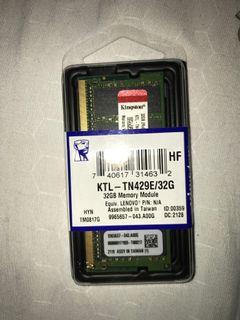 32gb DDR4 RAM SODIMM (KTL-TN429E) for laptop, notebook